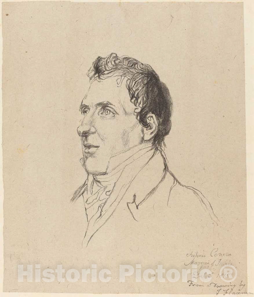 Art Print : Flaxman, Antonio Canova, 19th Century - Vintage Wall Art