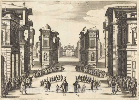 Art Print : Jacques Callot, Solimano, Act II, 1620 - Vintage Wall Art