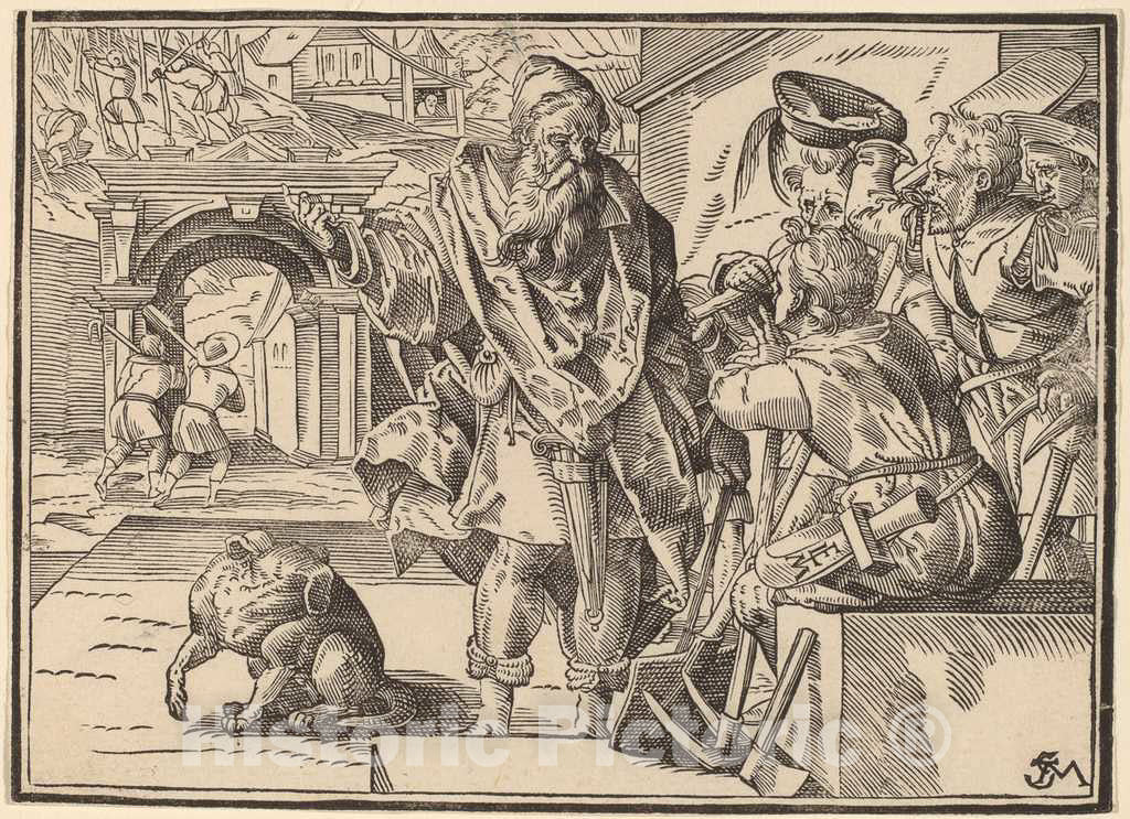 Art Print : Christoph Murer, Christ Tells His Disciples of The Last Judgment, 1630 - Vintage Wall Art