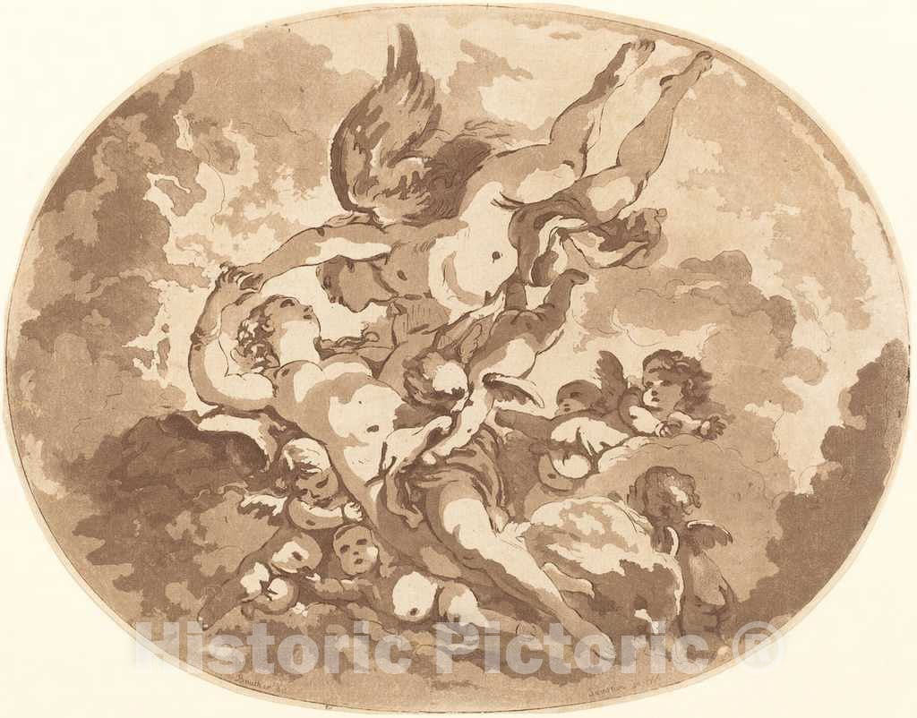 Art Print : Saint-Non After Boucher, Eros and Psyche, 1766 - Vintage Wall Art
