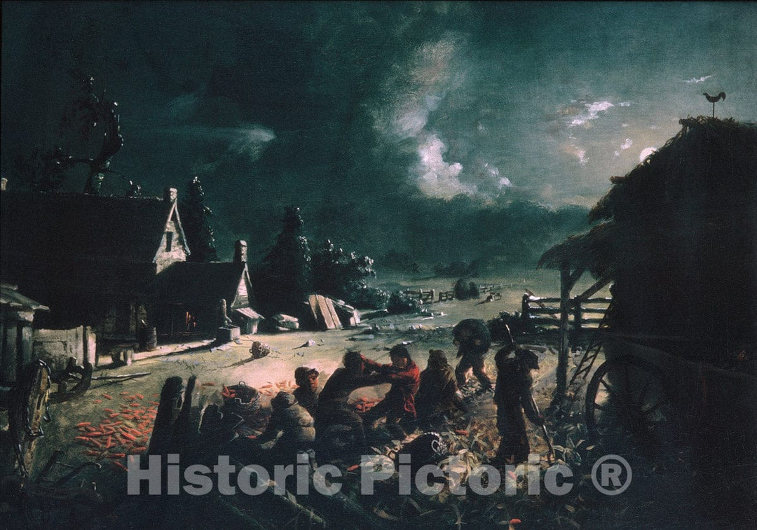 Art Print : David Gilmour Blythe - Corn Husking : Vintage Wall Art