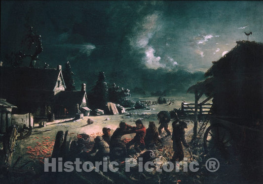 Art Print : David Gilmour Blythe - Corn Husking : Vintage Wall Art