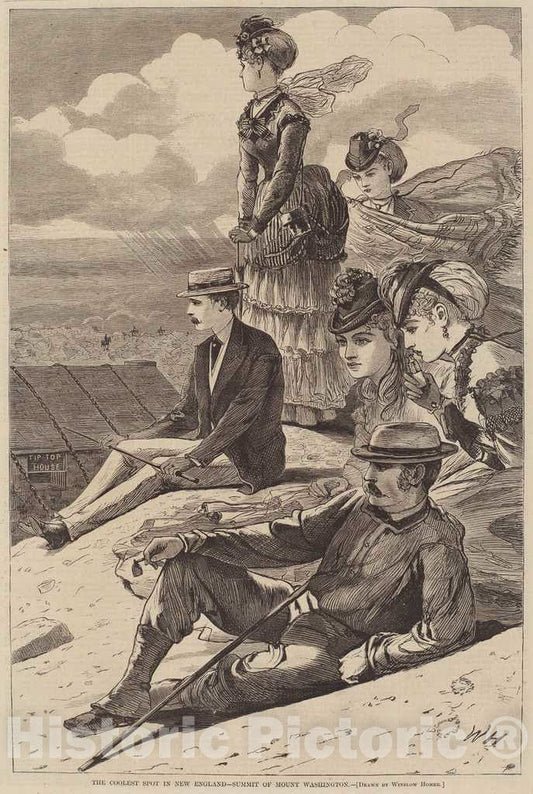Art Print : Homer, The Coolest Spot in New England - Summit of Mount Washington, 1870 - Vintage Wall Art