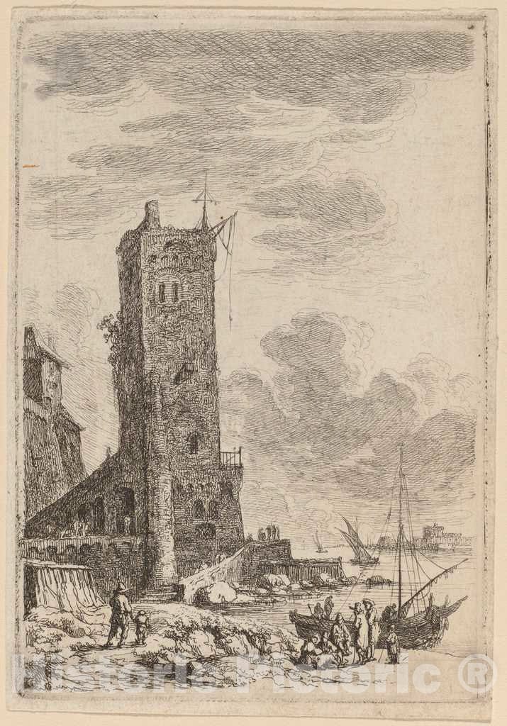 Art Print : Franz Edmund Weirotter, Harbor at Livorno, c. 1764 - Vintage Wall Art
