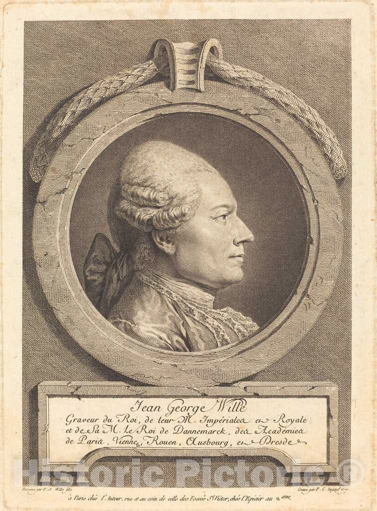 Art Print : Ingouf After Alexandre Wille, Jean George Wille, 1771 - Vintage Wall Art