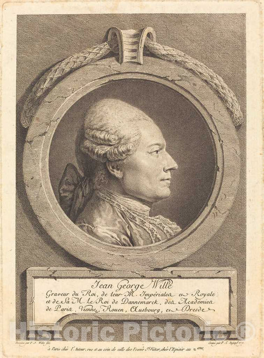 Art Print : Ingouf After Alexandre Wille, Jean George Wille, 1771 - Vintage Wall Art