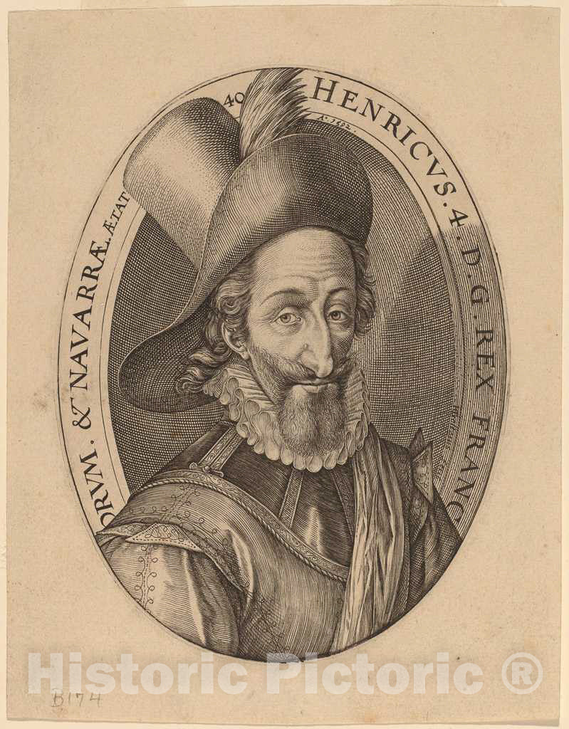 Art Print : Hendrik Goltzius, Henry IV, 1592 - Vintage Wall Art