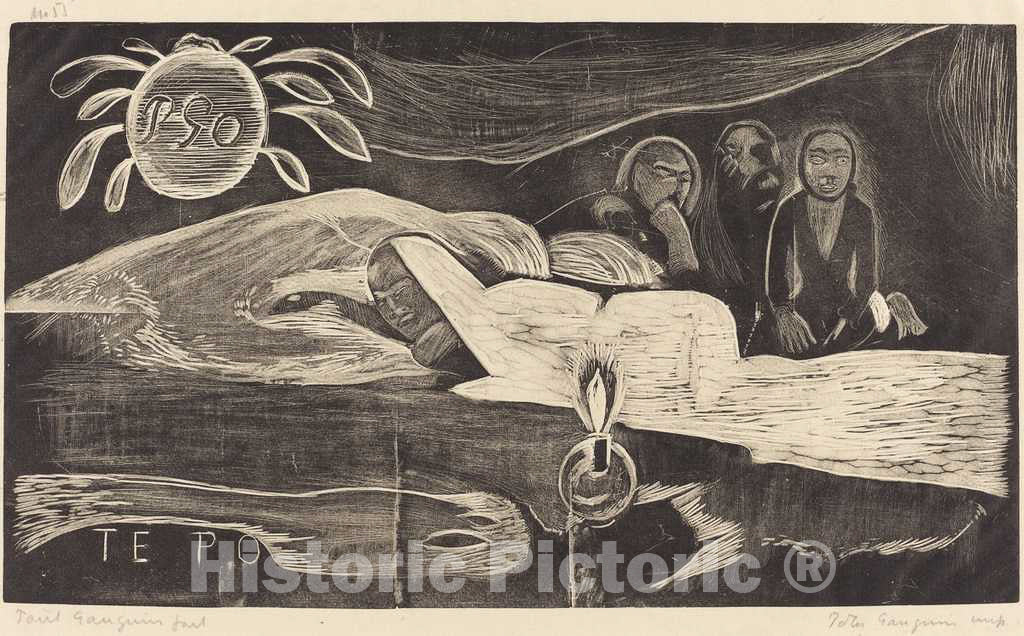 Art Print : Paul Gauguin, Te Po (The Long Night), c.1895 - Vintage Wall Art