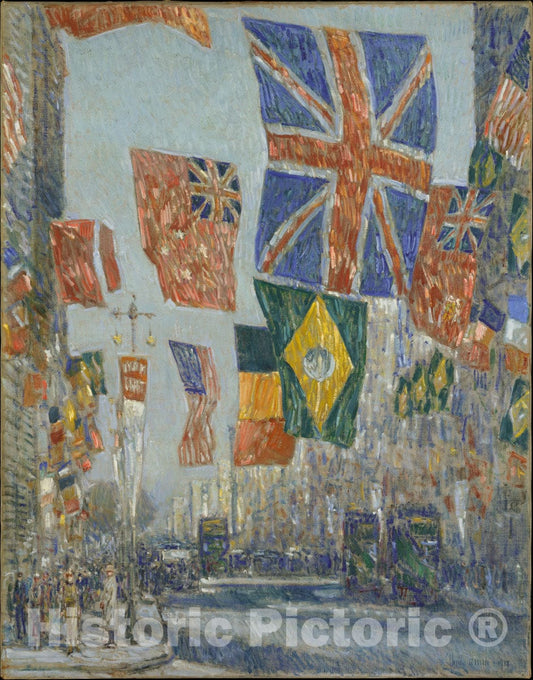 Art Print : Childe Hassam - Avenue of The Allies, Great Britain, 1918 : Vintage Wall Art