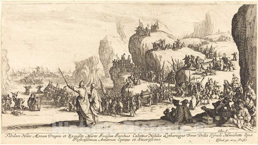 Art Print : Jacques Callot, The Crossing of The Red Sea, 1629 - Vintage Wall Art