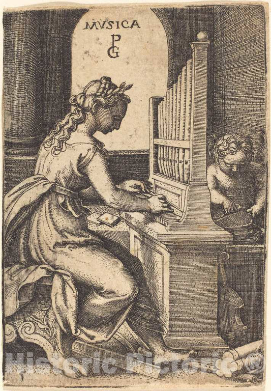 Art Print : Georg Pencz, Music - Vintage Wall Art