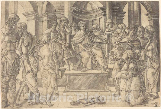 Art Print : Jean Duvet, The Judgment of Solomon, c. 1516 - Vintage Wall Art