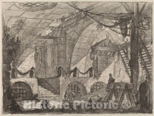 Art Print : Giovanni Battista Piranesi, The Sawhorse, c.1754 - Vintage Wall Art