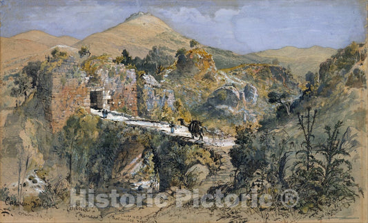 Art Print : Harry Fenn - Caesarea Philippi (Banias) : Vintage Wall Art