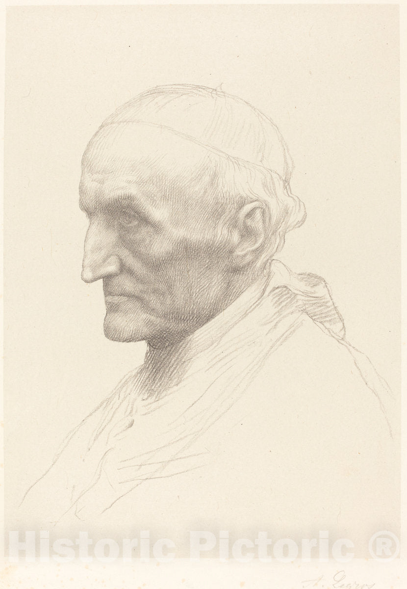 Art Print : Alphonse Legros, Cardinal Manning, 2nd Plate - Vintage Wall Art
