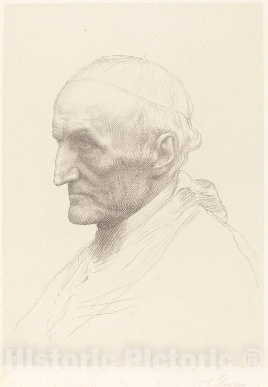 Art Print : Alphonse Legros, Cardinal Manning, 2nd Plate - Vintage Wall Art