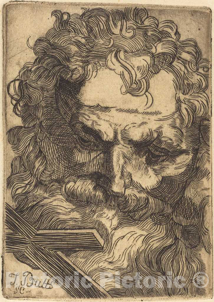 Art Print : Thomas Butts, Head of Saint John The Baptist - Vintage Wall Art