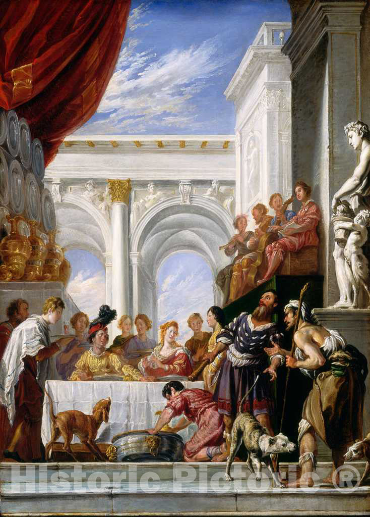 Art Print : Domenico Fetti, The Parable of Lazarus and The Rich Man, c.1623 - Vintage Wall Art