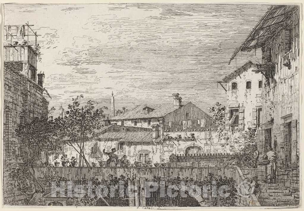 Art Print : Canaletto, The Terrace, c.1741 - Vintage Wall Art