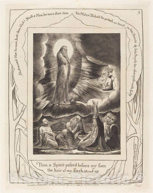 Art Print : William Blake, The Vision of Eliphaz, 1825 - Vintage Wall Art