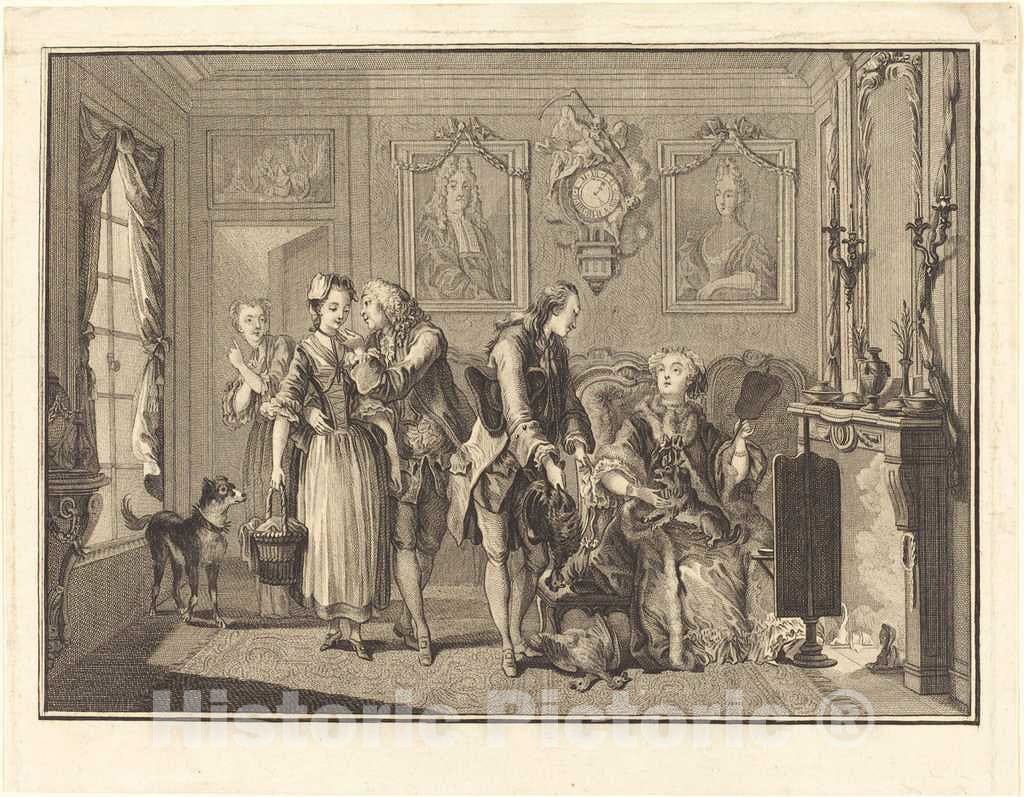 Art Print : Longueil After Eisen, La Jolie fermiere - Vintage Wall Art