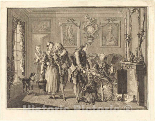 Art Print : Longueil After Eisen, La Jolie fermiere - Vintage Wall Art