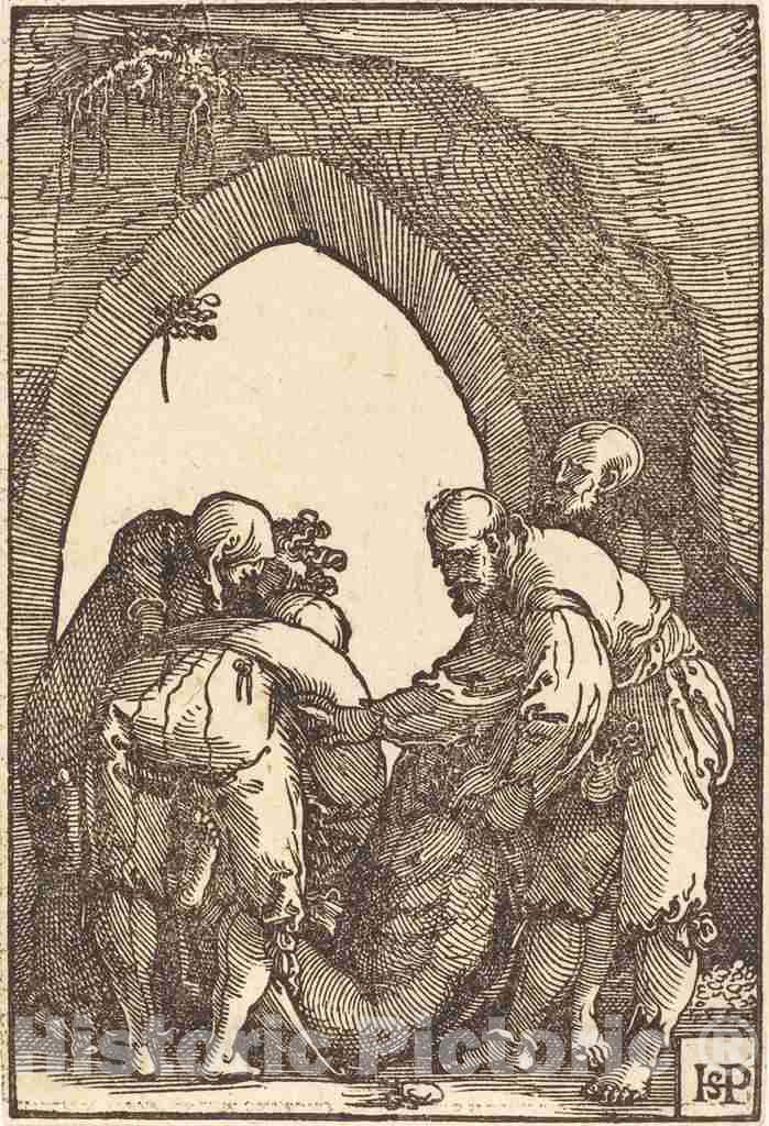 Art Print : Sebald Beham, The Entombment, 1521 - Vintage Wall Art