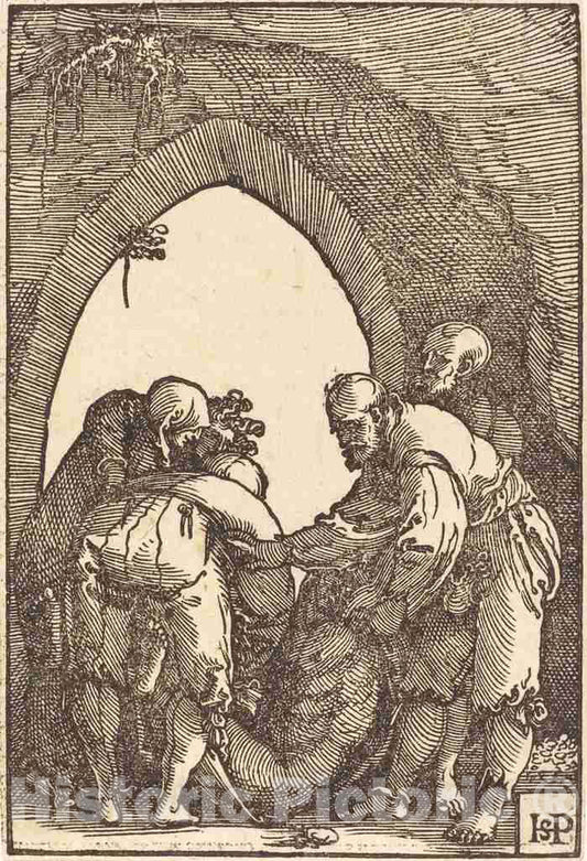 Art Print : Sebald Beham, The Entombment, 1521 - Vintage Wall Art