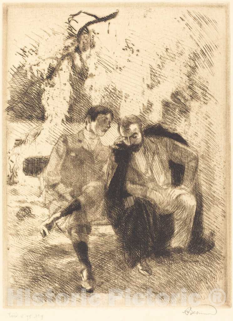 Art Print : Albert Besnard, Confidences, 1900 - Vintage Wall Art