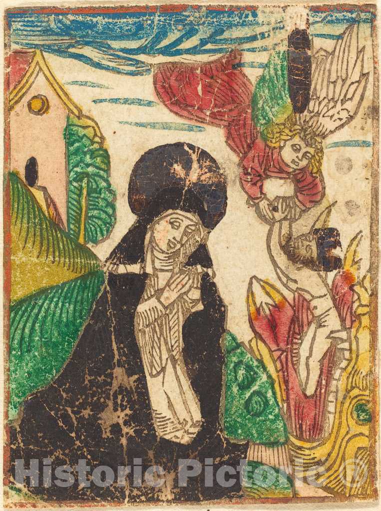 Art Print : Saint Ottilia, c. 1480 - Vintage Wall Art