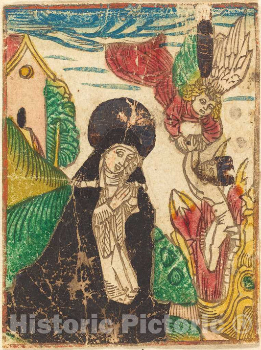Art Print : Saint Ottilia, c. 1480 - Vintage Wall Art