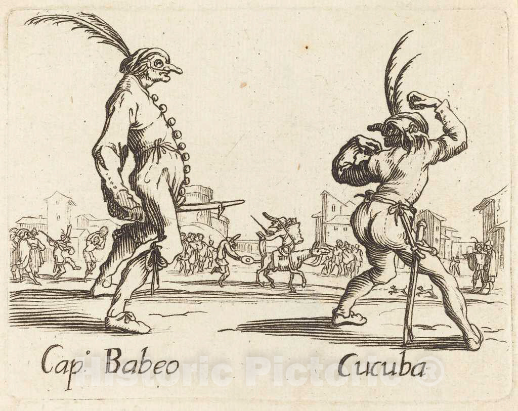 Art Print : Jacques Callot, Cap. Babeo and Cucuba - Vintage Wall Art
