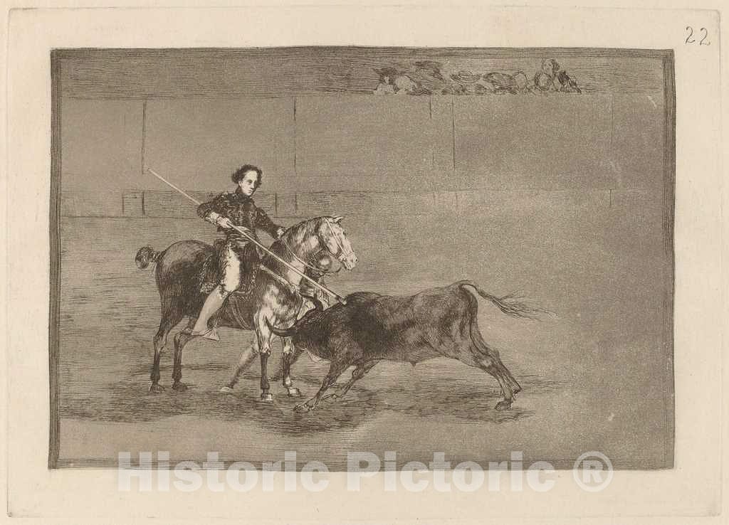 Art Print : Francisco de Goya, Manly Courage of The Celebrated Pajuelera in The Ring at Saragossa, in or Before 1816 - Vintage Wall Art