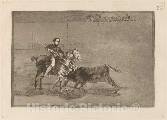 Art Print : Francisco de Goya, Manly Courage of The Celebrated Pajuelera in The Ring at Saragossa, in or Before 1816 - Vintage Wall Art
