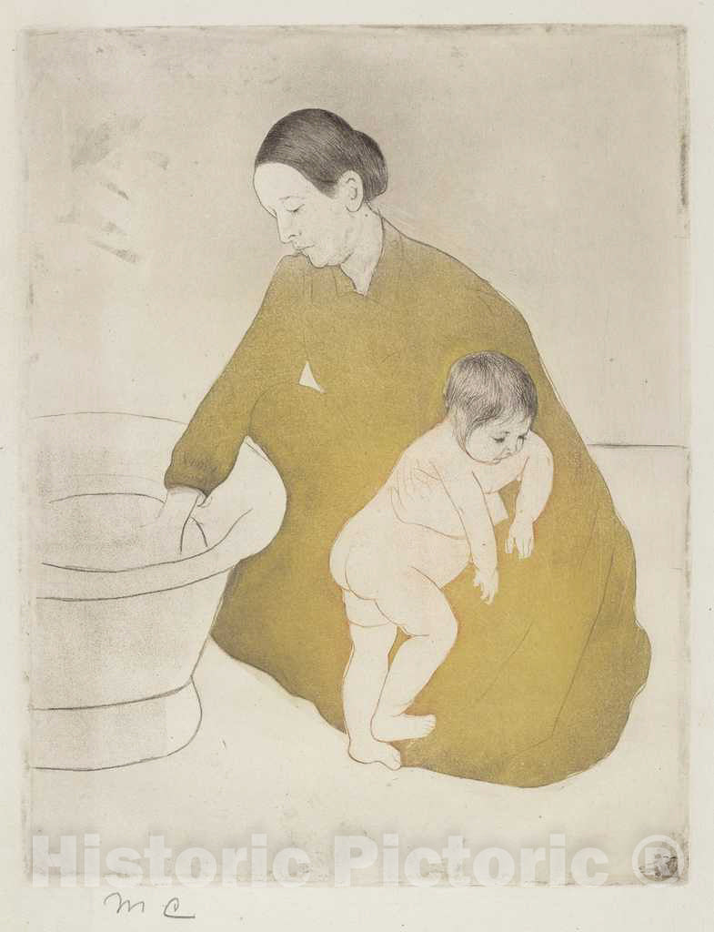 Art Print : Mary Cassatt, The Bath, 1890-1891 - Vintage Wall Art