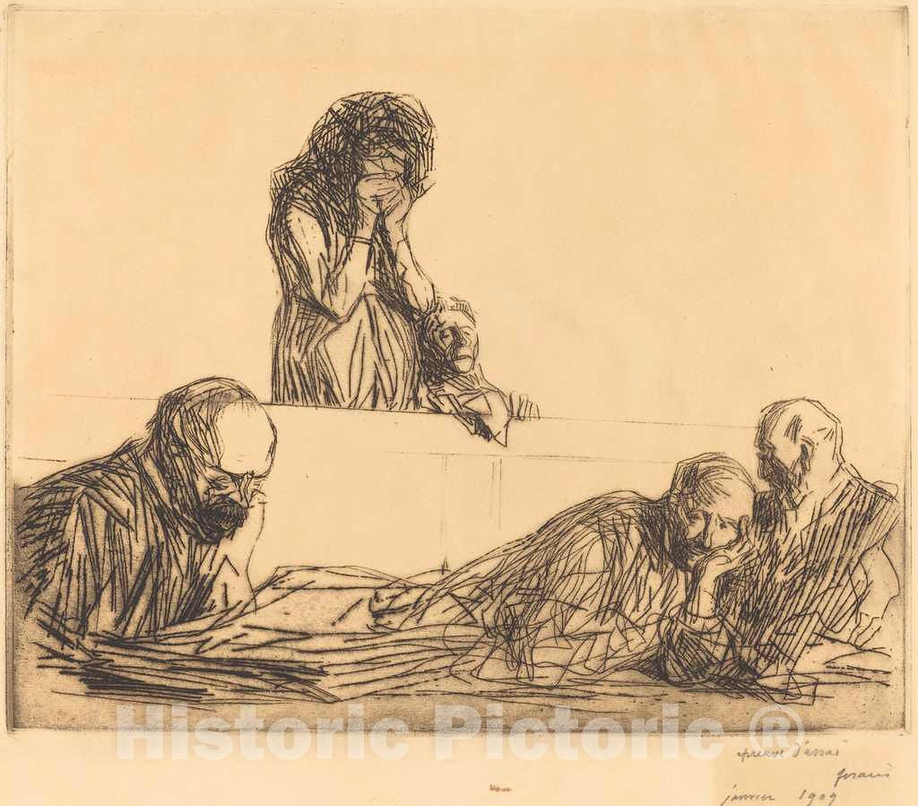 Art Print : Louis Forain, Unwed Mother (First Plate), 1909 - Vintage Wall Art