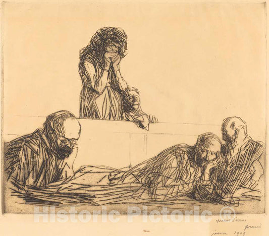 Art Print : Louis Forain, Unwed Mother (First Plate), 1909 - Vintage Wall Art