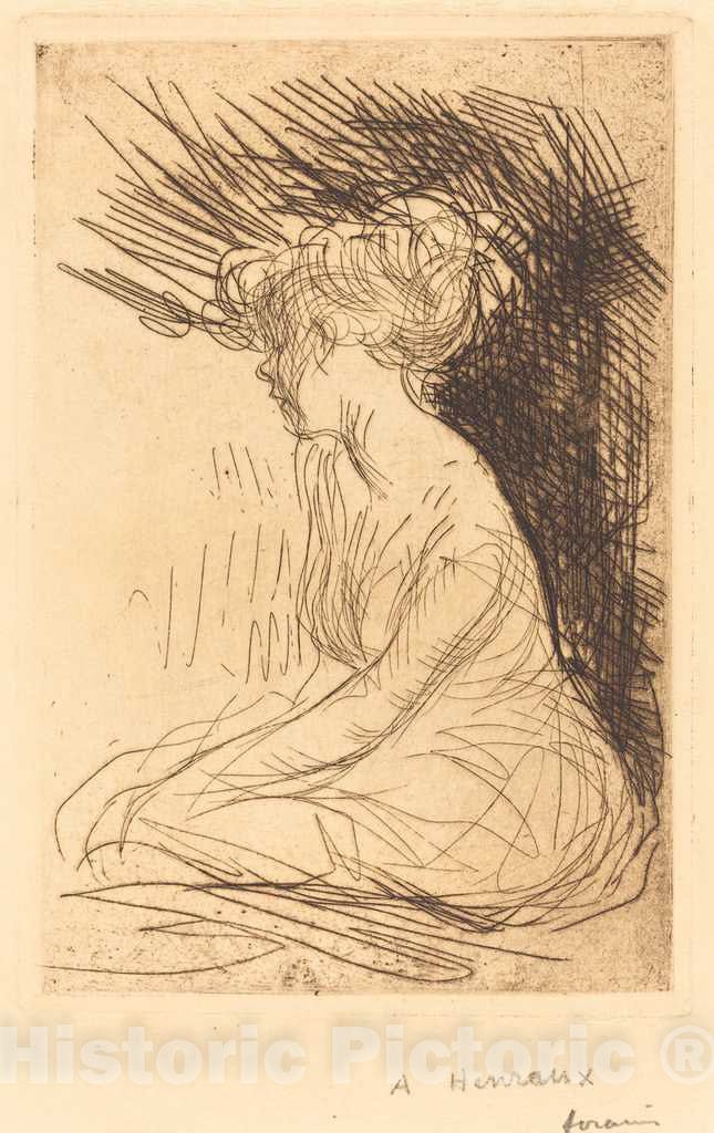 Art Print : Louis Forain, Woman Seated in Profile, 1909 - Vintage Wall Art