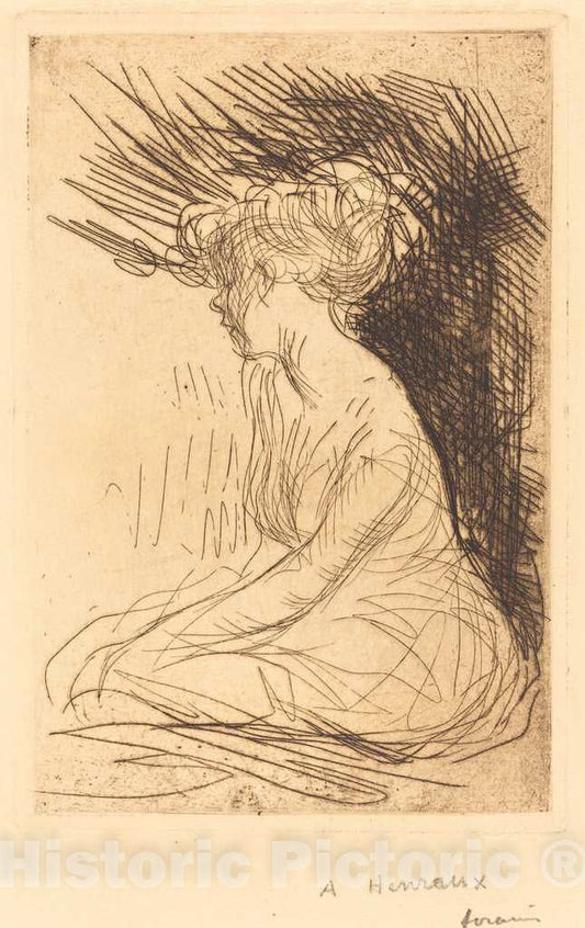 Art Print : Louis Forain, Woman Seated in Profile, 1909 - Vintage Wall Art