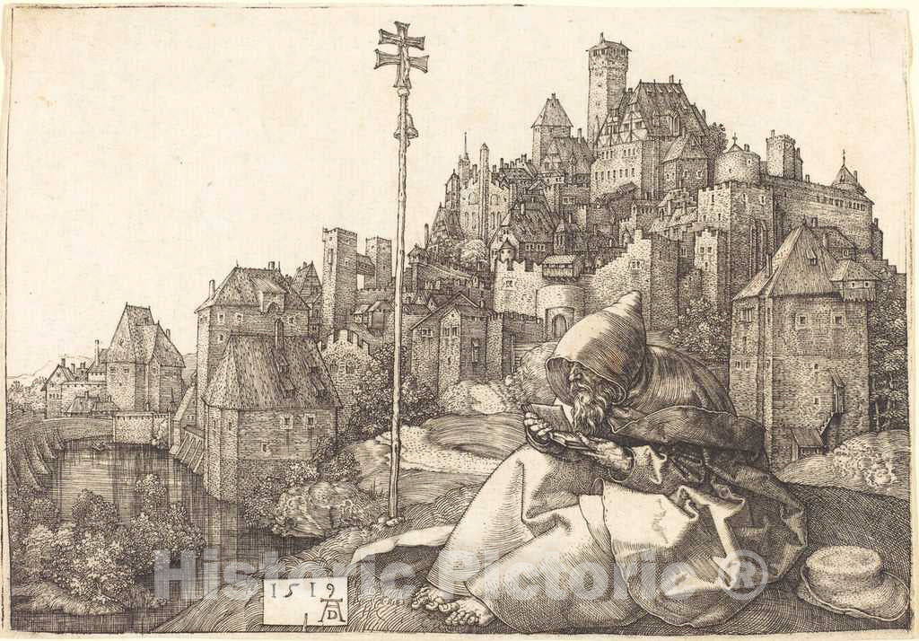 Art Print : Albrecht DÃ¼rer, Saint Anthony Reading, 1519 - Vintage Wall Art