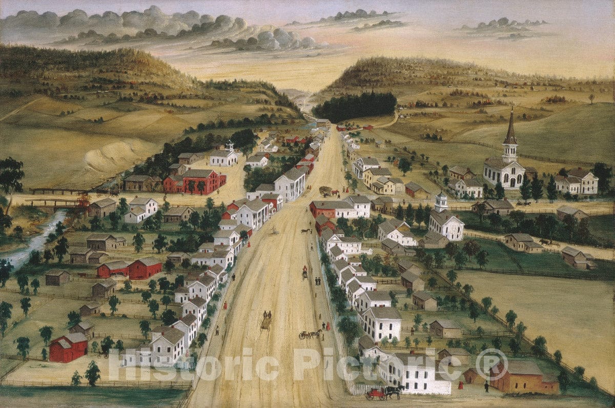 Art Print : Joseph H. Hidley - View of Poestenkill, New York : Vintage Wall Art