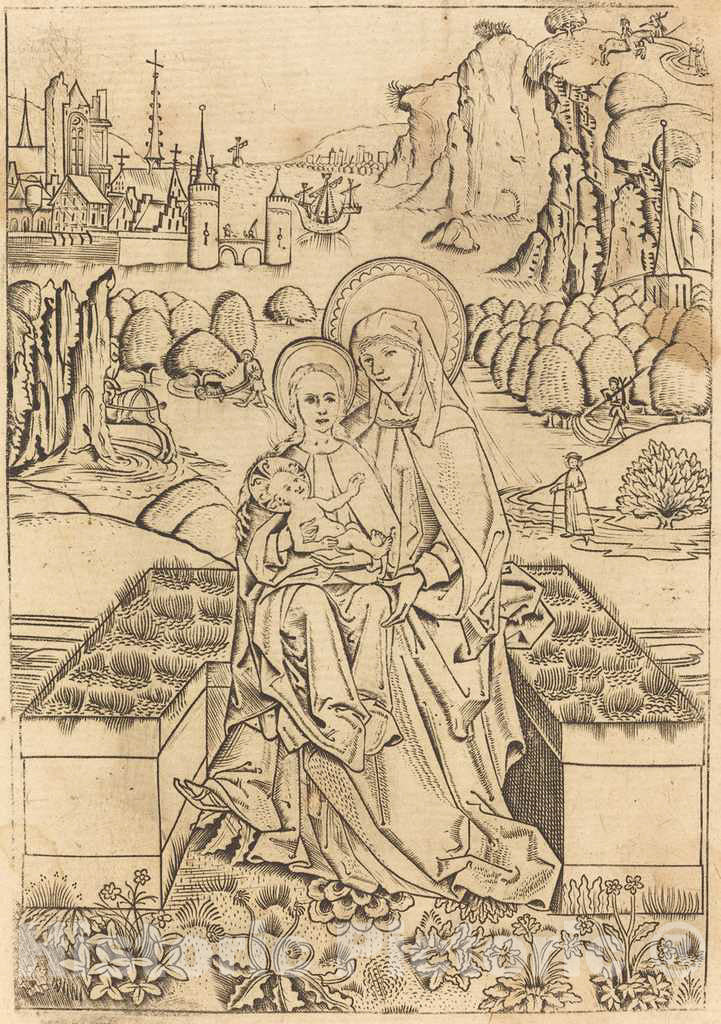 Art Print : The Madonna and Child with Saint Anne, c. 1460 - Vintage Wall Art
