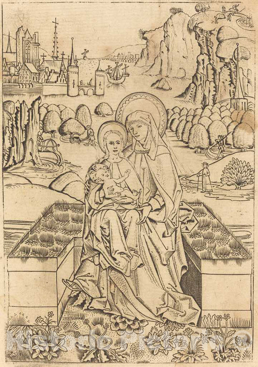 Art Print : The Madonna and Child with Saint Anne, c. 1460 - Vintage Wall Art
