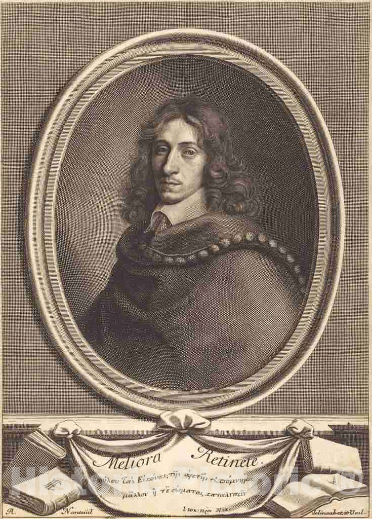 Art Print : Robert Nanteuil, John Evelyn, 1650 - Vintage Wall Art