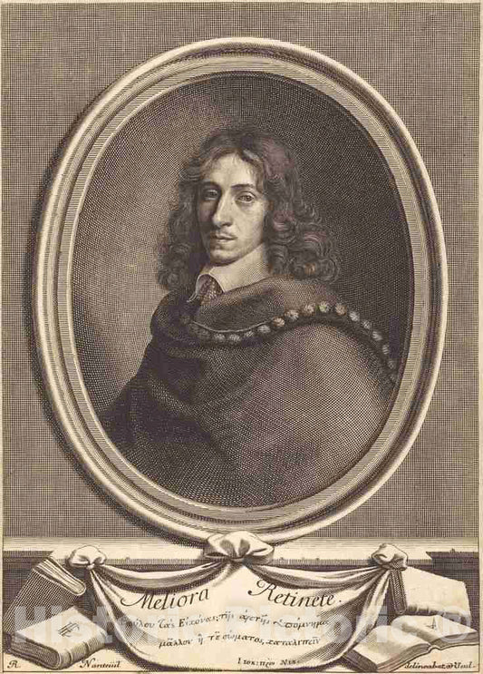 Art Print : Robert Nanteuil, John Evelyn, 1650 - Vintage Wall Art