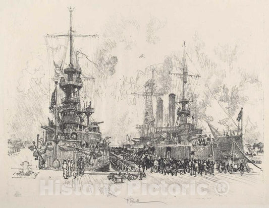 Art Print : Joseph Pennell, Ready for Service Again, 1917 - Vintage Wall Art
