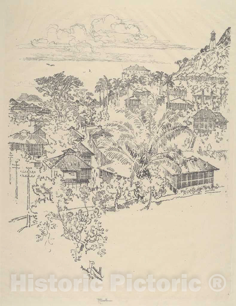 Art Print : Joseph Pennell, Offical Ancon, 1912 - Vintage Wall Art