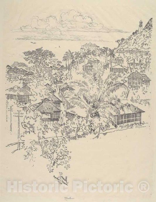 Art Print : Joseph Pennell, Offical Ancon, 1912 - Vintage Wall Art