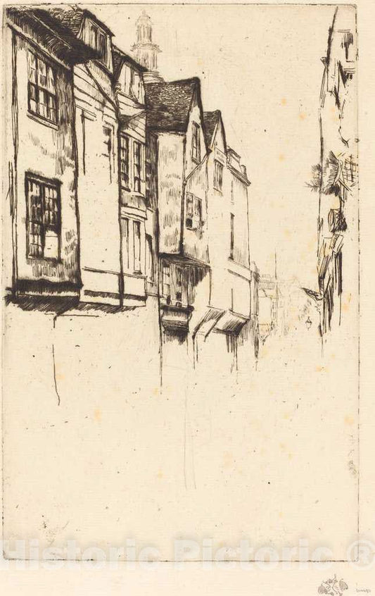 Art Print : James McNeill Whistler, Wych Street, 1877 - Vintage Wall Art