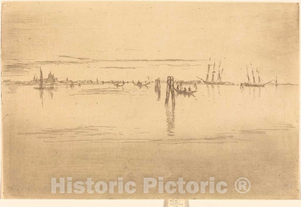 Art Print : James McNeill Whistler, Long Lagoon, 1880 - Vintage Wall Art